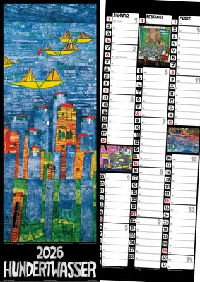 Produktbild von Hundertwasser Streifenkalender Art 2026