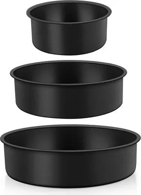 Image de TEAMFAR Moule à gâteaux rond Set de 3 moules en acier inoxydable antiadhésif 10/16/20 cm