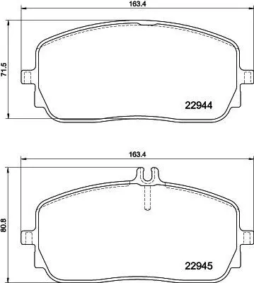 Produktbild von HELLA Bremsbeläge Satz Vorne Bremsklötze passend für MERCEDES-BENZ A-Klasse (W177) 8DB 355 039-011