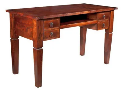 Immagine prodotto di MASSIVMOEBEL24 | scrivania in legno di Acacia 130x60x77 nougat laccato OXFORD #506