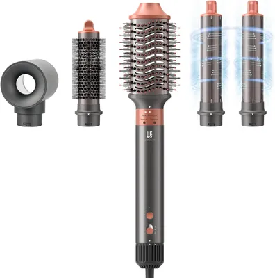Imagen del producto de Secador de pelo 6 en 1 - Secador - Estilizador de cabello - Cepillo secador - Multiestilador - 110.000 revoluciones por minuto - 500 millones de iones