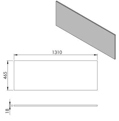 Obrázok produktu pre Pracovná doska Sapho CIRASA DTDL 131 x 1,8 x 46,5 cm, biela lesklá