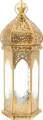Produktbild von Große Orientalische Metall/Glas Laterne in Marrokanischem Design - Modell 3, Mehrfarbig, Glas,Metall,Eisen, 60*21*21 cm, Orientalische Laternen