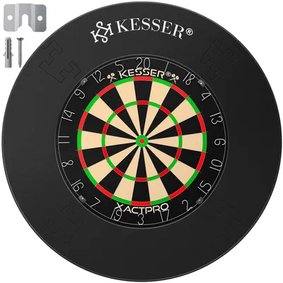 Produktbild von KESSER® Dartscheibe Sisal Professional Dartboard + Zubehör Steeldart Offizielles Dartscheibe Profi Steeldartscheibe - Dartboard inkl. Montageset