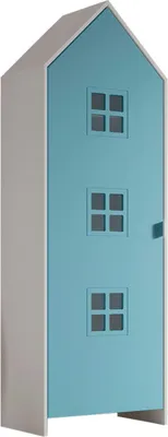 Produktbild von VIPACK - CASAMI BRUGES Schrank mit 1 Tür, 3 Fenster, Ausführung MDF blau lackiert