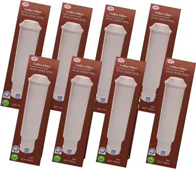 A group of coffee filters in their packaging, arranged diagonally on a white background.