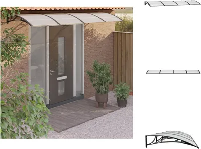 Produktbild von vidaXL Türvordach Schwarz 350x100 cm Polycarbonat -  Markisen