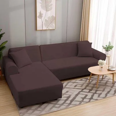 Produktbild von Famanu Bankbezug L-Form, Stretch, Universell für 1/2/3/4-Sitzer, Braun