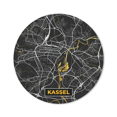Produktbild von MuchoWow® Mauspad Mousepad Kassel - Deutschland - Karte - Stadtplan - Gold 20x20 cm - Mousepads - Maus Mat - Pad - Mausunterlage - Schreibtischmatte