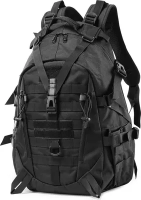 Image de (Noir) Sac à dos militaire tactique 25L, sac à dos de randonnée léger, sac à dos de camping en plein air