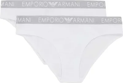 Produktbild von EMPORIO ARMANI Damen Slip Brief Iconic-Logo (2er Pack) Weiß/Weiß XS