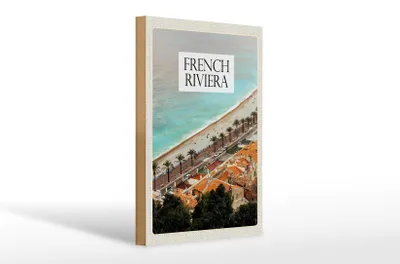 Produktbild von Holzschild Reise 20x30cm French Riviera Mittelmeerküste