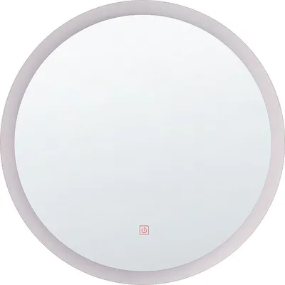 Produktbild von BELIANI Badspiegel Silber / Transparent 58 x 58 cm mit LED-Beleuchtung und Touch-Sensor-Schalter  Badezimmer  Schlafzimmer rund Modernes Design