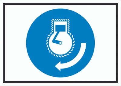 Produktbild von Motor starten beim Aussetzvorgang Symbol Schild A3 (297x420mm)
