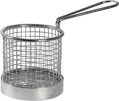 Produktbild von Olympia rundes Frittierkörbchen mit Stiel | Edelstahl | 9,5cm | 4 Körbchen