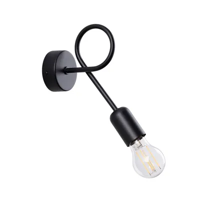 Image de Applique LOOP noir 1xE27 15W acier 20x8x25cm Sollux Lighting