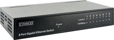 Produktbild von Schwaiger NWSW8011, Gigabit Ethernet (10/100/1000), Vollduplex