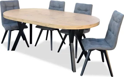 Immagine prodotto di Tavolo da pranzo 4 x sedie Set da sala da pranzo Gruppo da pranzo Sedie Tavolo 5 pz.