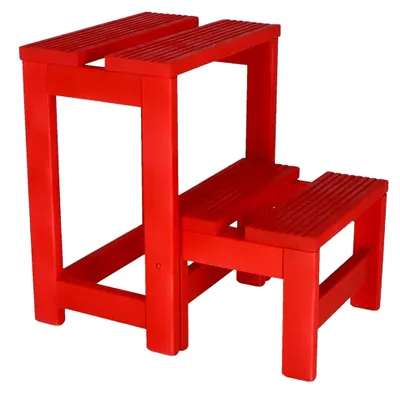 Produktbild von Tritthocker mit 2 Stufen in Rot, 32x23x40 cm