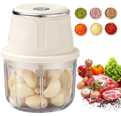 Image de Mini-hachoir électrique, 350 ml, idéal pour hacher les oignons, couper les légumes