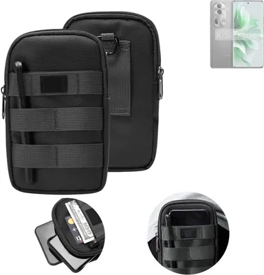 Produktbild von K-S-Trade Holster Gürtel Tasche kompatibel mit Oppo Reno11 Handy Tasche Schutz Hülle dunkel-grau viele Fächer, 1x