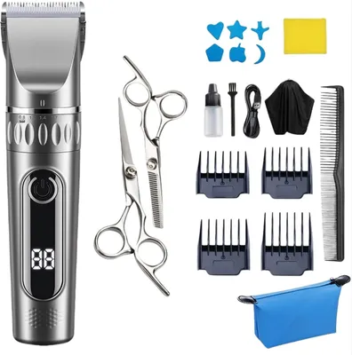 Produktbild von INF Grauer Elektrischer Haarschneider Set mit Schere - Haarschneide Set