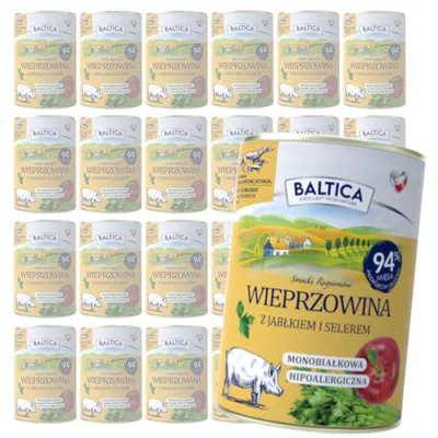 Zdjęcie produktu dla Baltica Wieprzowina z Jabłkiem 24x400g Monoproteinowa Hipoalergiczna Bezzbożowa Mokra Karma Dla Psa