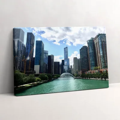 Produktbild von Wolkenkratzer – Leinwandbild Wandbild – 60x40 cm – Leinwandbilder – Wandbilder – Schlafzimmer – Flur