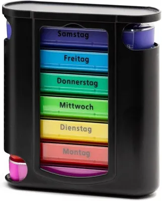 Produktbild von Famanu Tablettenbox 7 Tage mit 4 Fächern pro Tag - Kompakt und benutzerfreundlich