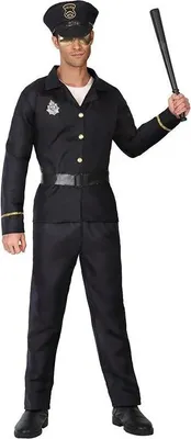 Produktbild von Atosa Polizei Kostüm Schwarz XS-S Schwarz XS-S