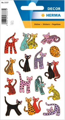 Produktbild von HERMA 3337 10x Sticker DECOR Abstrakte Katzen
