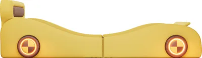 Zdjęcie produktu dla Łóżko tapicerowane, łóżko pojedyncze 90x200cm, łóżko dziecięce, łóżko młodzieżowe, łóżko tapicerowane z podświetlanymi kółkami i schowkiem, PU, bez materaca, żółte