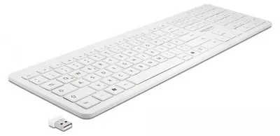Produktbild von Delock USB Tastatur 2,4 GHz kabellos weiß (flach)