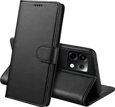 Zdjęcie produktu dla Etui na telefon Xiaomi Redmi Note 13 PRO 5G - czarna klapka portfela z magnesem do przechowywania kart Phonillico®
