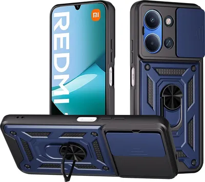 Produktbild von Panzerhülle für Xiaomi Redmi 15C mit Kameraschutz & Ringhalter Blau