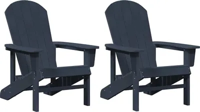 Produktbild von vidaXL Gartenstuhl 2 pcs Marineblau 82 x 74 x 92 cm Polyethylen