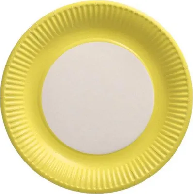 Produktbild von 500 Papstar Teller, Pappe rund Ø 23 cm gelb 88570 Pappteller Einwegteller Partyteller