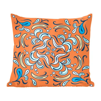 Produktbild von MuchoWow® Zierkissen Sofakissen Wohnzimmer Dekokissen 50x50 cm Blütenblätter - Blau - Gelb - Weiß - Komfort - Sofakissen