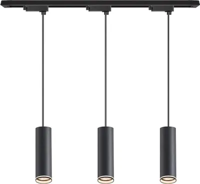 Produktbild von Set Pipe Ring Track Hängeleuchte Schwarz 3xGU10 1m