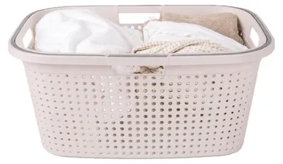 Produktbild von Waschekorb mit Griff - 38 Liter - 60 cm - creme - Waschetransportkorbe - Waschekorb