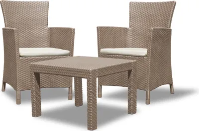 Produktbild von Allibert Balkon- und Gartenmöbel-Set Rosario inkl. Sitzauflagen, Farbe Cappucino