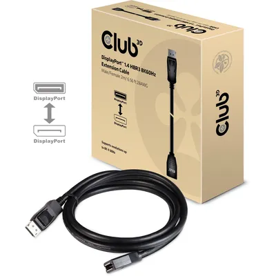 Image de Club3d CLUB3D DisplayPort 1.4 HBR3 Extension Cable 8K60Hz M/F 2m/6.56ft