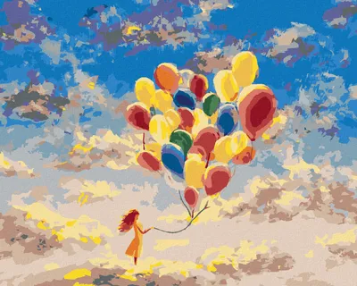 Produktbild von Zuty - Malen nach Zahlen - MÄDCHEN MIT BUNTEN LUFTBALLONS, 40x50 cm, ohne Keilrahmen