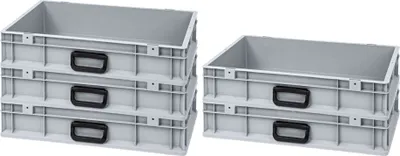 Produktbild von SparSet 5x Eurobox NextGen Portable Uno  Germany | HxBxT 12x40x60cm | 23 Liter | Eurobehälter, Transportbox, Transportbehälter, Stapelbehälter