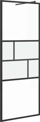 Produktbild von Walk-in Duschwand Schwarz 80 x 195 x 0,5 cm Glas und Aluminium