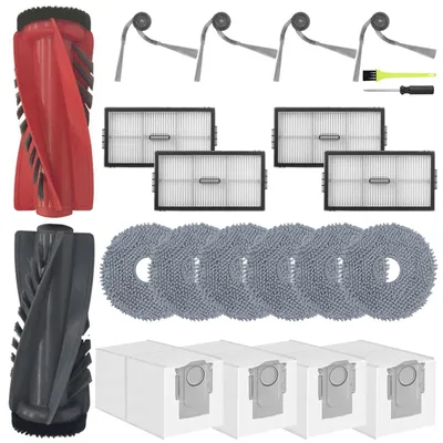 Zubehörset für Roborock Saros 10R/ Qrevo CurvX, 1 Hauptbürste, 4 Staubbeutel