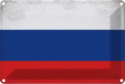 Produktbild von vianmo Blechschild 12x18 cm Russland Russia Vintage Flagge Fahne Wappen