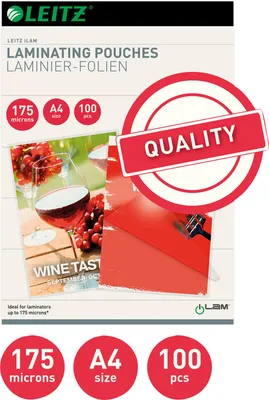 Produktbild von LEITZ Laminierfolientasche DIN A4 glänzend 350 mic 100 Stück