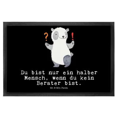 Produktbild von Mr. & Mrs. Panda Fußabstreifer Berater Herz 50 x 75 cm - Schwarz - Geschenk, Eingangsteppich, Gummimatte, Schmutzfangmatte, Spruch, Fussmatte, Finanzberater, Lustig