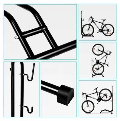 Produktbild von 3 in 1 Fahrradständer für 20 bis 27,5 Zoll Fahrräder, waagerecht und senkrecht einstellbar, geeignet für Vorderrad oder Hinterrad, 42,5 x 43,5 x 117 cm